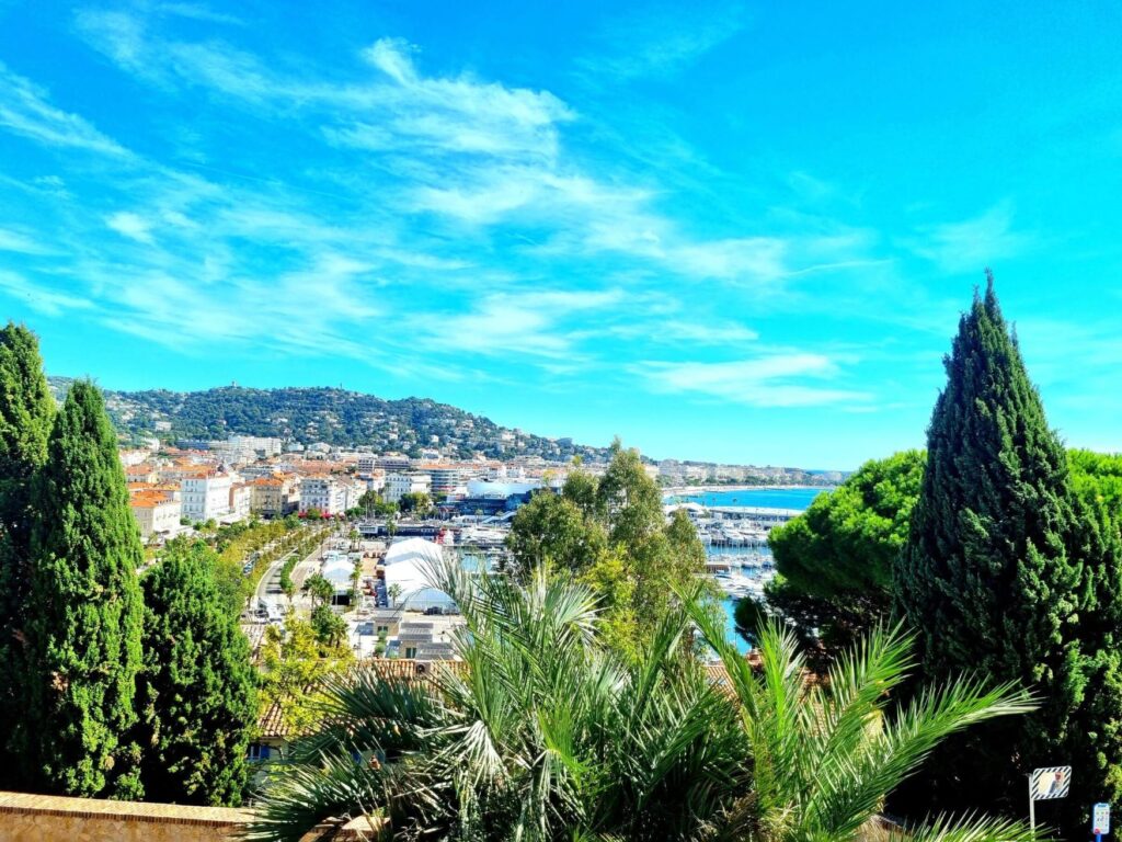 Aerial view Croisette from the old town, Cannes, South of France