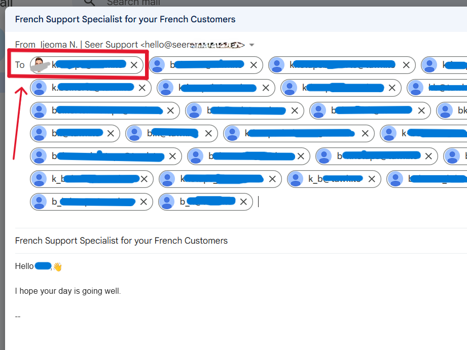 Verifying possible email addresses of a client in Gmail