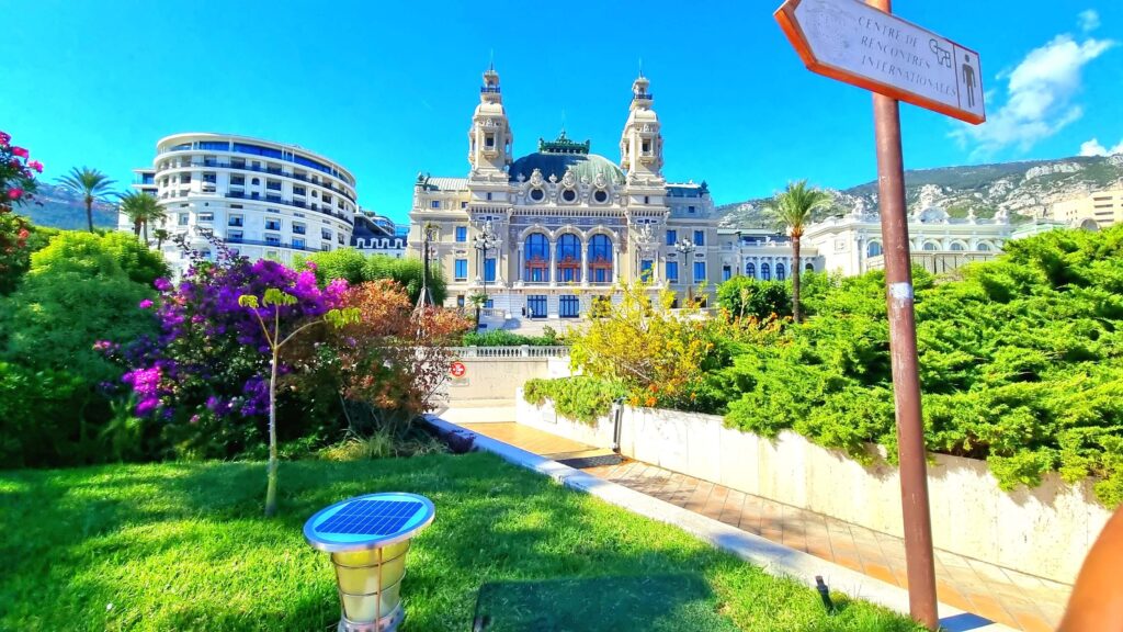 Back view of Monte Carlo Casino from the Casino's garden.